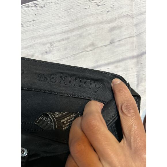 7 For All Mankind Wax Coated Skinny Jeans Size 27 Black - Picture 6 of 9